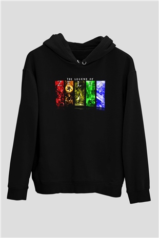 The Legend of Zelda Siyah Unisex Kapüşonlu Sweatshirt
