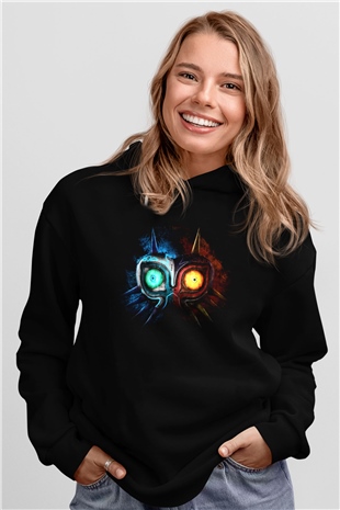 The Legend of Zelda Siyah Unisex Kapüşonlu Sweatshirt