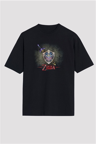 The Legend of Zelda Siyah Unisex Oversize Tişört