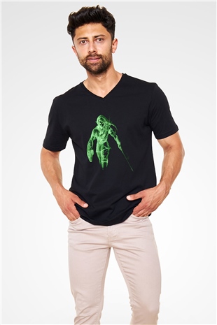 The Legend of Zelda Siyah Unisex V Yaka Tişört