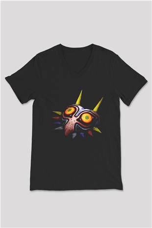 The Legend of Zelda Siyah Unisex V Yaka Tişört
