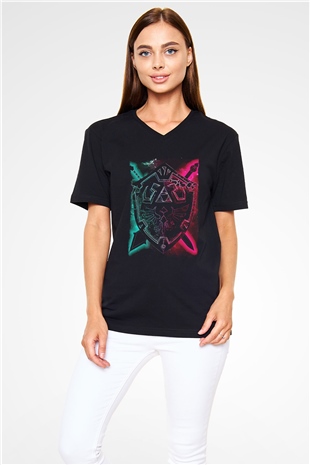 The Legend of Zelda Siyah Unisex  V Yaka Tişört
