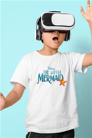 The Little Mermaid Baskılı Beyaz Unisex Çocuk Tişört