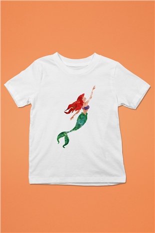 The Little Mermaid Baskılı Beyaz Unisex Çocuk Tişört