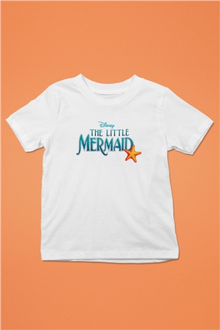 The Little Mermaid Baskılı Beyaz Unisex Çocuk Tişört