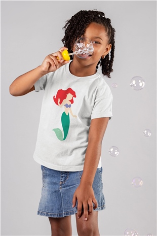 The Little Mermaid Beyaz Unisex Çocuk Tişört