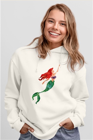 The Little Mermaid Beyaz Unisex Hoodie