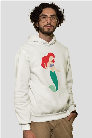 The Little Mermaid Beyaz Unisex Hoodie