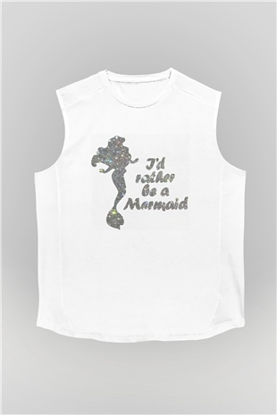 The Little Mermaid Beyaz Unisex Kolsuz Tişört