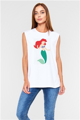 The Little Mermaid Beyaz Unisex Kolsuz Tişört