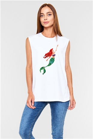 The Little Mermaid Beyaz Unisex Kolsuz Tişört