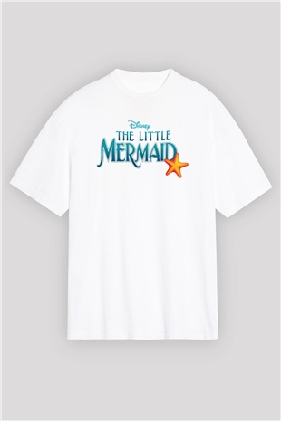 The Little Mermaid Beyaz Unisex Oversize Tişört T-Shirt