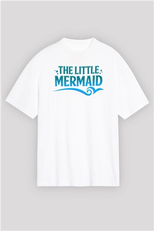 The Little Mermaid Beyaz Unisex Oversize Tişört T-Shirt