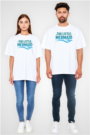The Little Mermaid Beyaz Unisex Oversize Tişört T-Shirt