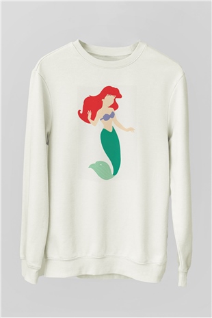 The Little Mermaid Beyaz Unisex Sweatshirt