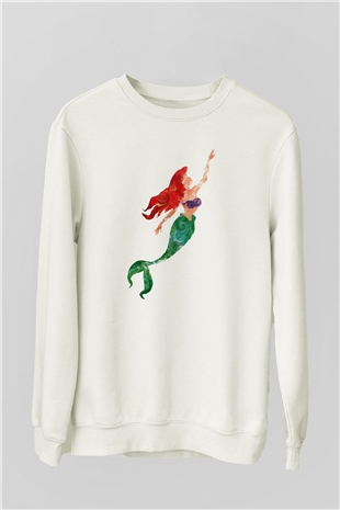 The Little Mermaid Beyaz Unisex Sweatshirt