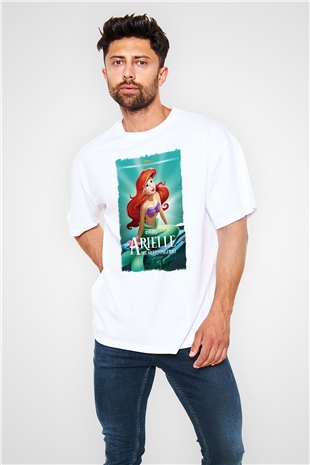 The Little Mermaid Beyaz Oversize Tişört Oversize T-shirt