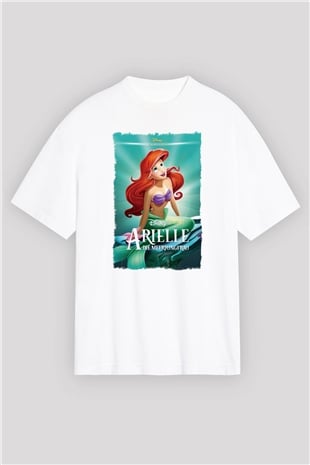 The Little Mermaid Beyaz Oversize Tişört Oversize T-shirt