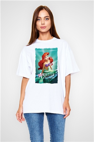 The Little Mermaid Beyaz Oversize Tişört Oversize T-shirt