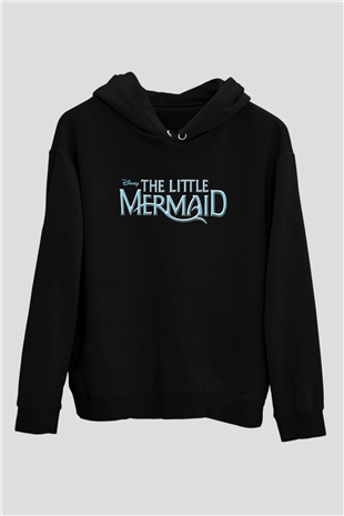 The Little Mermaid Siyah Unisex Kapşonlu Sweatshirt