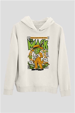 The Mask Baskılı Unisex Beyaz Hoodie