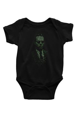 The Matrix Baskılı Siyah Bebek Body - Zıbın