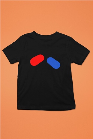 The Matrix Baskılı Siyah Unisex Çocuk Tişört