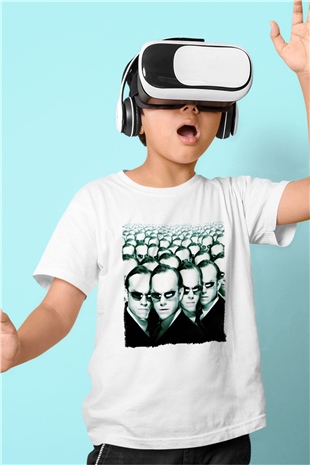 The Matrix Beyaz Unisex Çocuk Tişört
