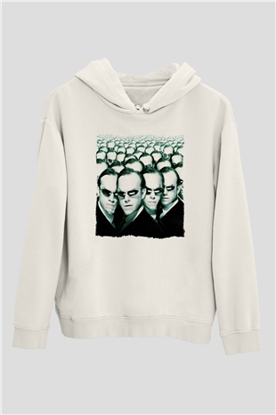 The Matrix Beyaz Unisex Hoodie