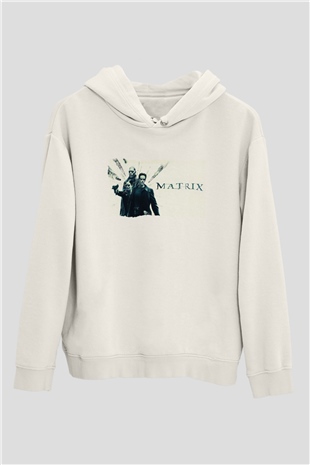 The Matrix Beyaz Unisex Hoodie
