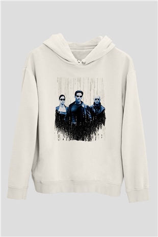 The Matrix Beyaz Unisex Hoodie