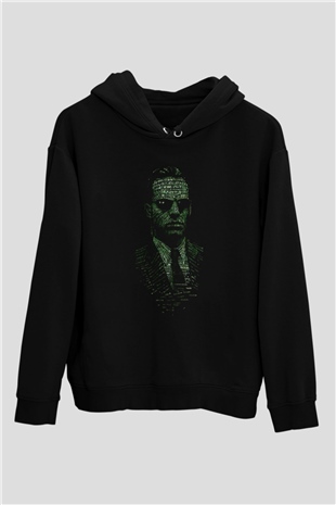 The Matrix Siyah Unisex Kapşonlu Sweatshirt