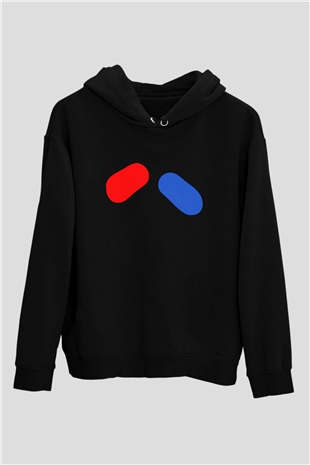 The Matrix Siyah Unisex Kapşonlu Sweatshirt