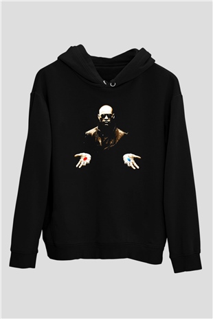 The Matrix Siyah Unisex Kapşonlu Sweatshirt