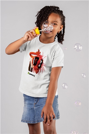 The Muppets Baskılı Beyaz Unisex Çocuk Tişört