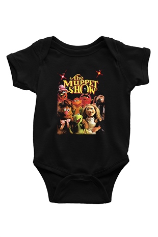 The Muppets Baskılı Siyah Bebek Body - Zıbın