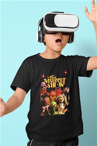 The Muppets Baskılı Siyah Unisex Çocuk Tişört