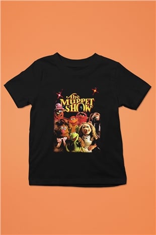 The Muppets Baskılı Siyah Unisex Çocuk Tişört