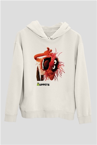 The Muppets Beyaz Unisex Kapşonlu Sweatshirt