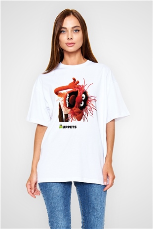 The Muppets Beyaz Unisex Oversize Tişört