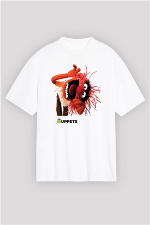 The Muppets Beyaz Unisex Oversize Tişört