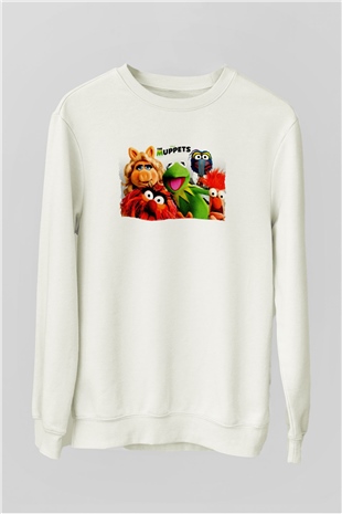 The Muppets Beyaz Unisex  Sweatshirt