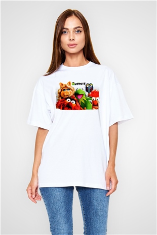 The Muppets Beyaz Oversize Tişört