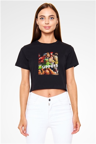The Muppets Siyah Crop Top Tişört