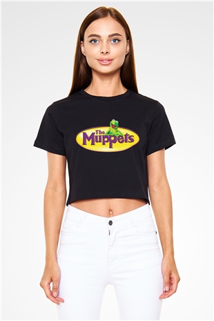 The Muppets Siyah Crop Top Tişört
