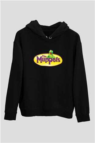 The Muppets Siyah Unisex Kapüşonlu Sweatshirt