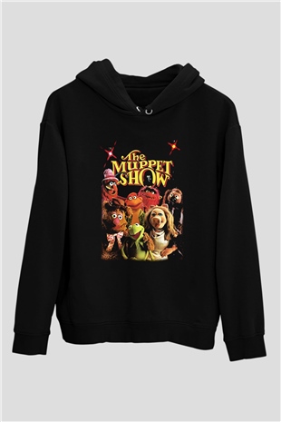The Muppets Siyah Unisex Kapüşonlu Sweatshirt