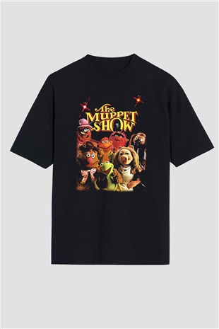 The Muppets Siyah Unisex Oversize Tişört
