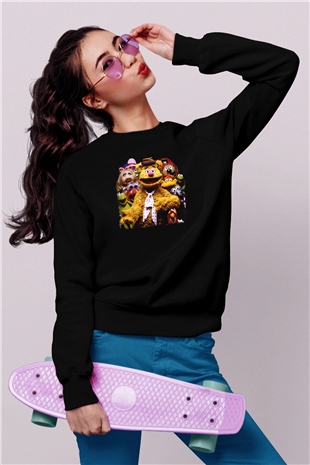 The Muppets Siyah Unisex Sweatshirt