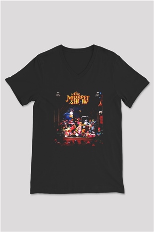 The Muppets Siyah Unisex V Yaka Tişört
